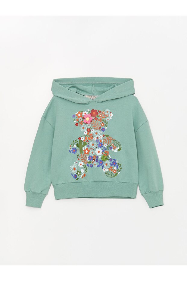 Girl's Floral Printed SweatShirt with Accessories