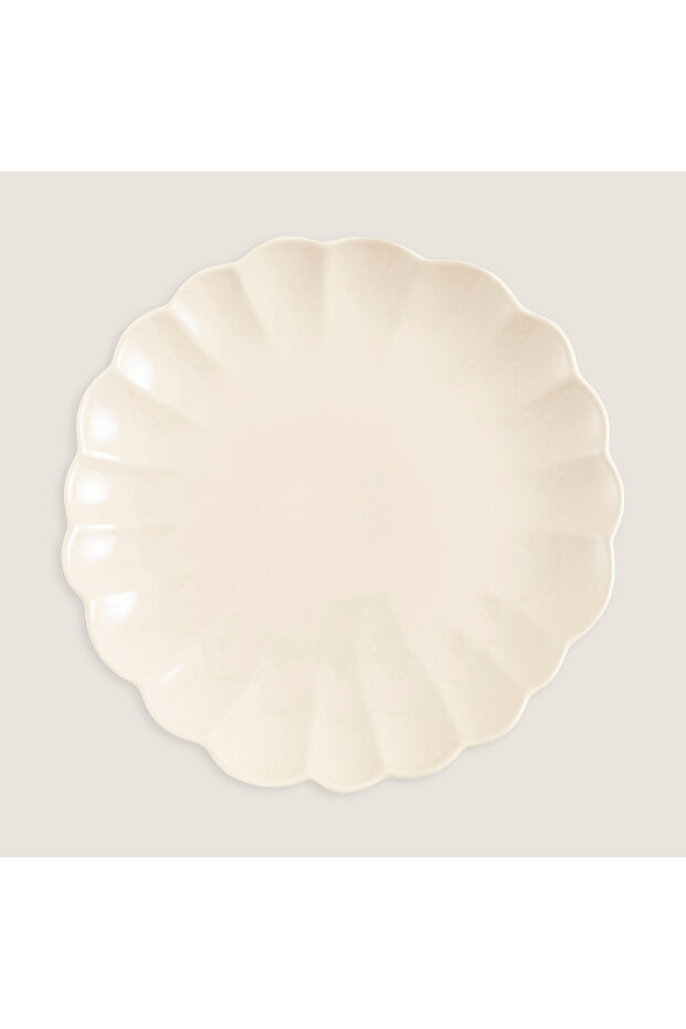 Flower Servis Tabağı 27 cm Bej - 1