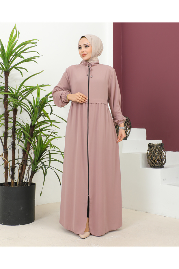 Large Size Crepe Robe -Pink