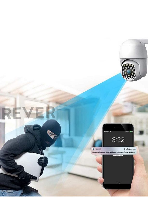 360° Haraketli Wifi Hareket Sensörlü 2MP Güvenlik Kamerası IP Kamera Gece Görüşlü Su Geçirmez IP66 - 5