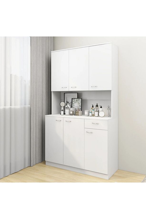 MDF Mutfak Dolabı, Beyaz Çok Amaçlı Mutfak Dolabı, Hazır Mutfak Dolabı, Mutfak Kiler Erzak Dolabı - 7