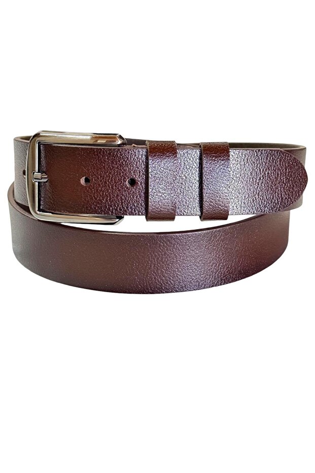 4 Cm. Sports Genuine Leather Flat Model Men's Belt Brown