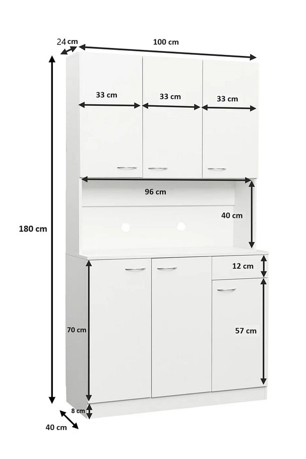 MDF Mutfak Dolabı, Beyaz Çok Amaçlı Mutfak Dolabı, Hazır Mutfak Dolabı, Mutfak Kiler Erzak Dolabı - 4