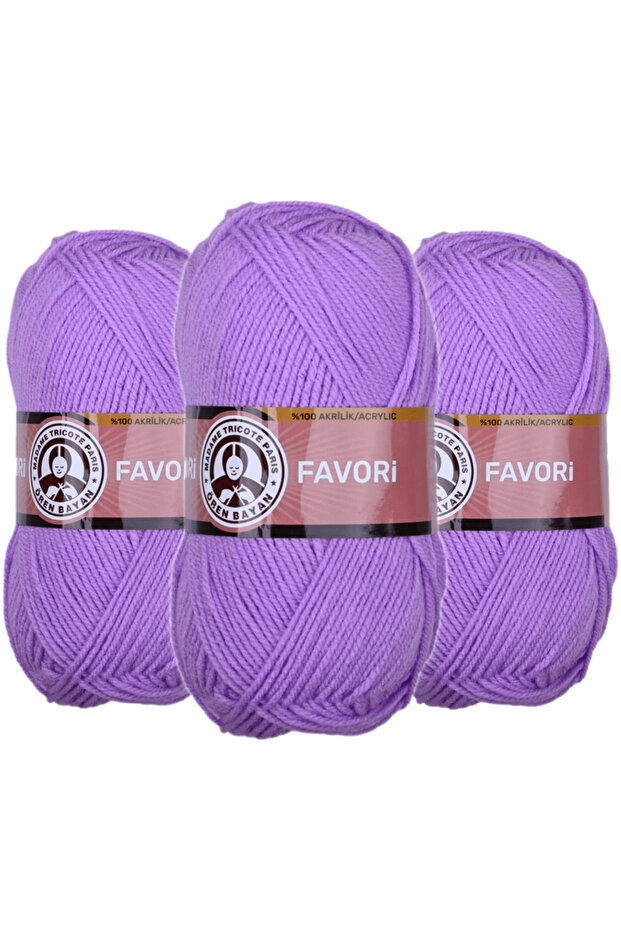 Örenbayan Favourite Lilac Hand Knitting Yarn 056 3 Pieces