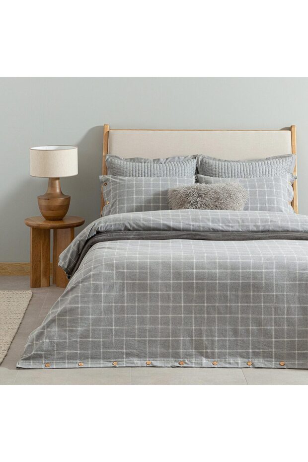 Pedrada 100% Cotton Extra King Size Duvet Cover Set 260X220 cm Gray