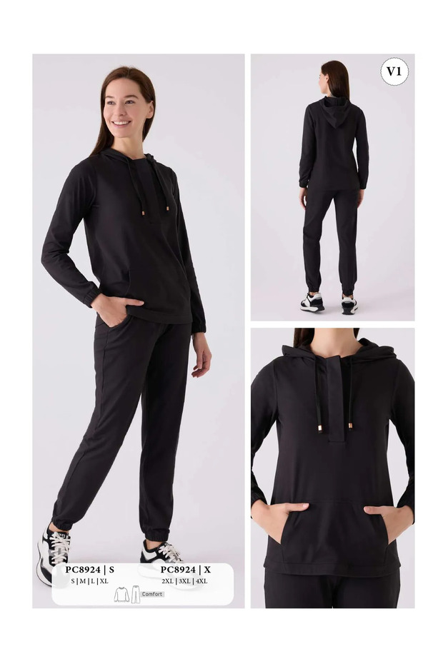 Women's Black Long Sleeve Pajama Set