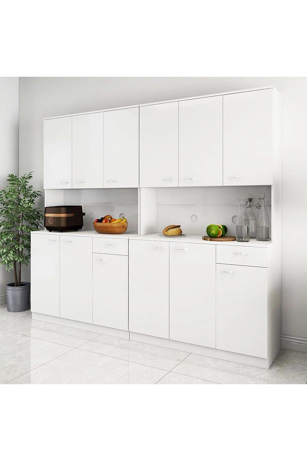 MDF Mutfak Dolabı, Beyaz Çok Amaçlı Mutfak Dolabı, Hazır Mutfak Dolabı, Mutfak Kiler Erzak Dolabı - 8