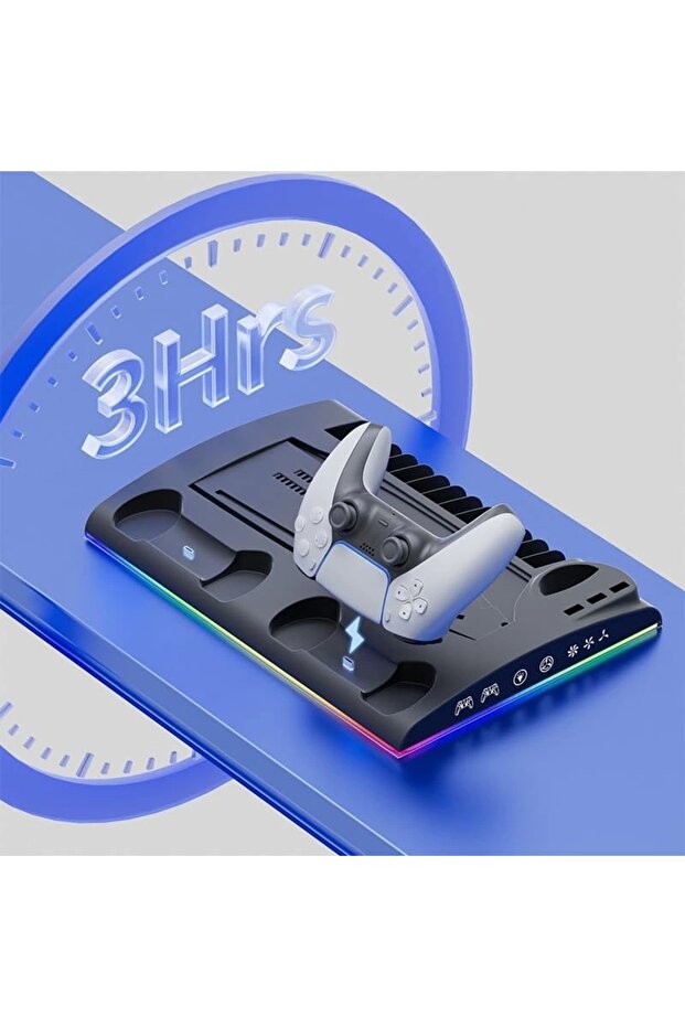 PS5 Slim Fanlı RGB Stand Şarj Dock Playstation 5 Slim TP5-3570 - 8