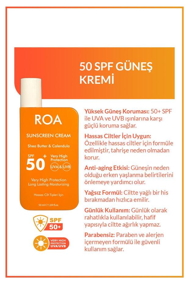 50 Spf Sunscreen Cream 50 ml Hassas Cilt Tipleri Için - 2