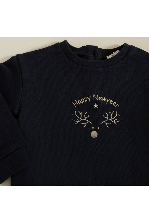 Party Baskılı Tshirt Antrasit - 3