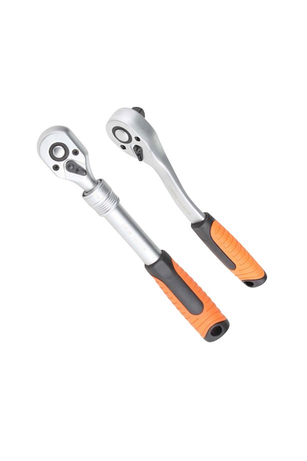1/4" 72 Diş Cırcır Kolu ve Uzatmalı Cırcır Kolu (2 Adet Ürün Bir Arada) - 1
