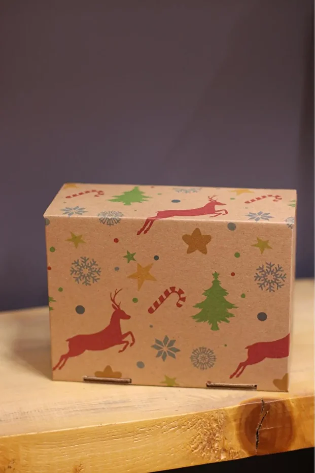 Yılbaşı Noel kutusu 13x8x18 cm ölçü 3 adet - 2