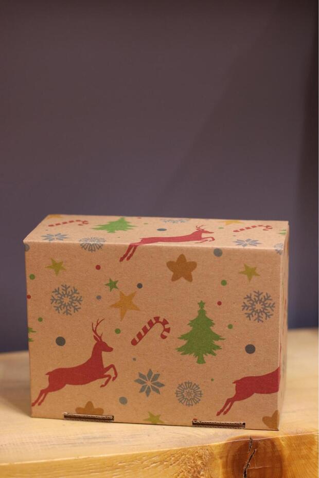 Yılbaşı Noel kutusu 13x8x18 cm ölçü 3 adet - 3