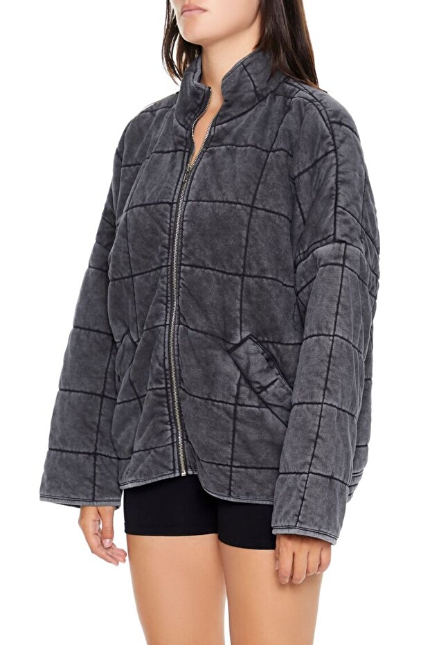 Dik Yakalı Kapitone Ceket - 2