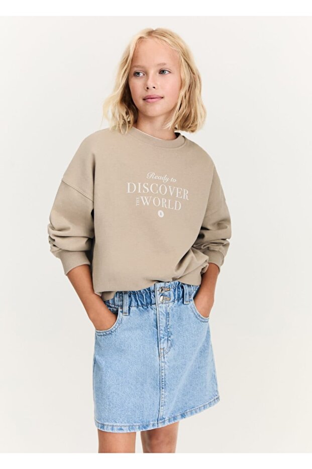 Desenli Pamuklu Sweatshirt - 1