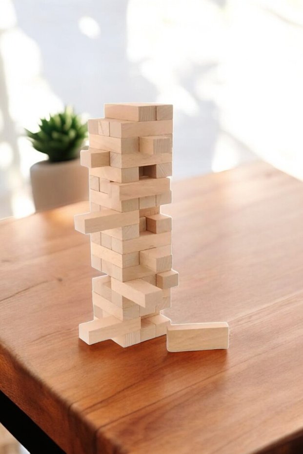54 Piece Balance Game | Wooden Balance Game Fun Game Family Games