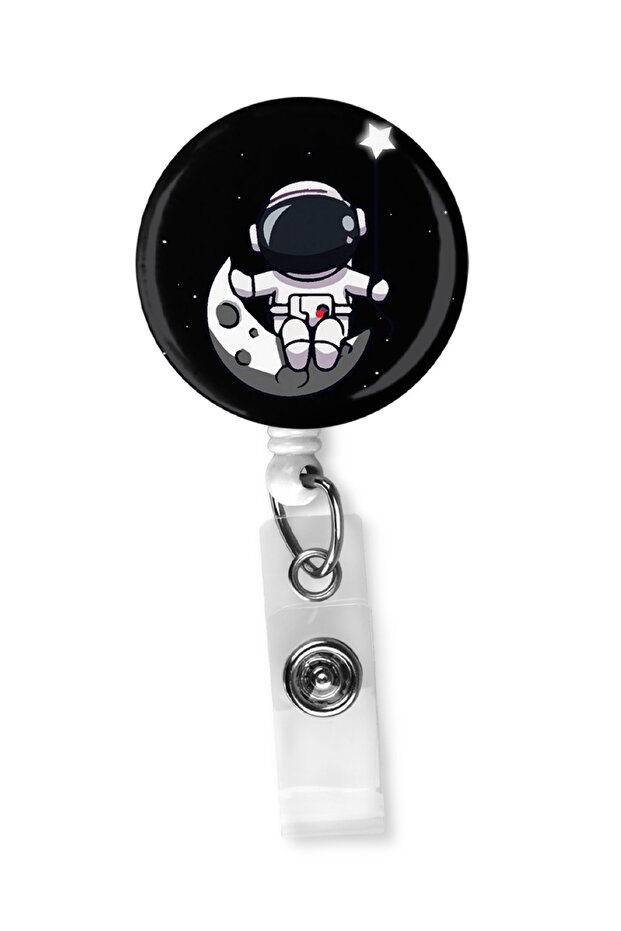 Black Astronaut Drop Yoyo Name Badge