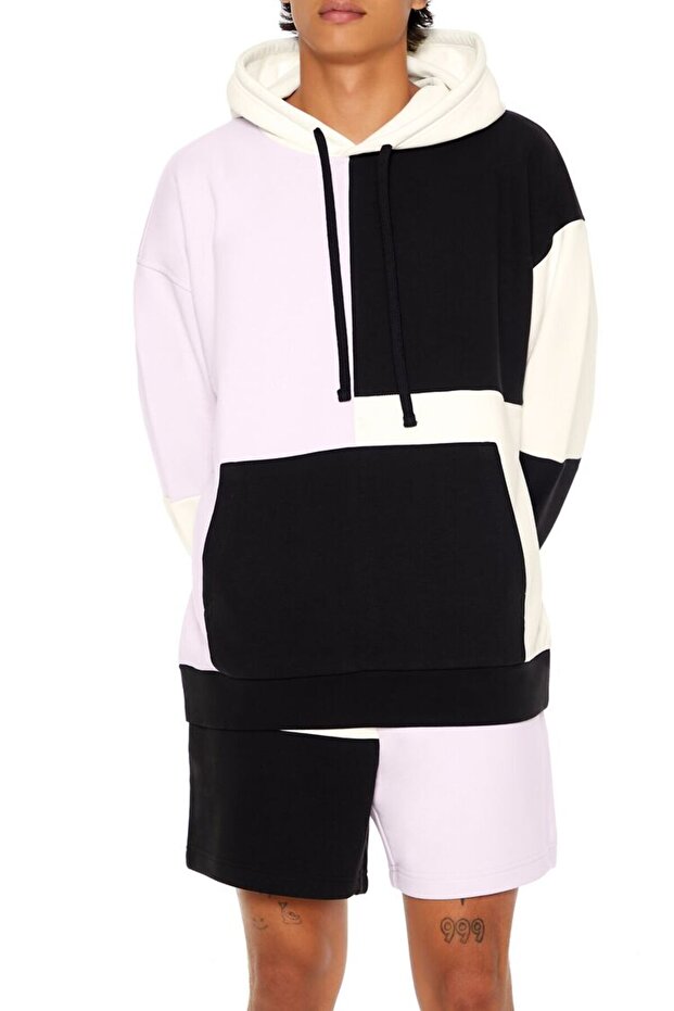 Drawstring Colorblock Hoodie - 2
