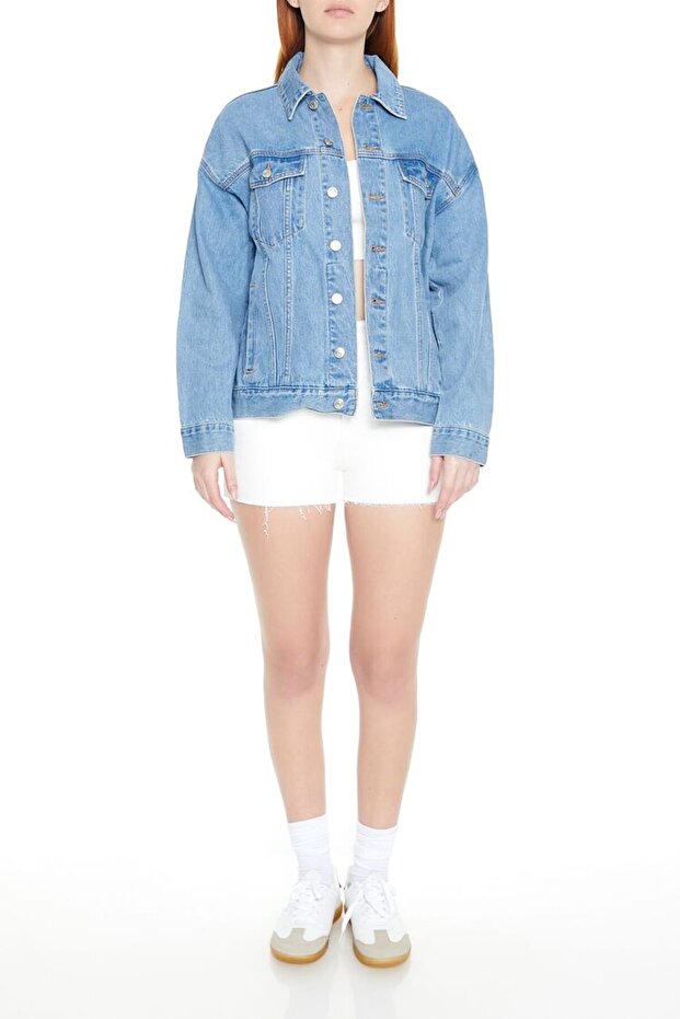 Oversize Trucker Kot Ceket - 4