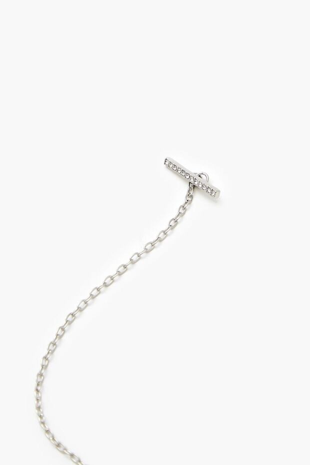 Stras Taşlı Kalp Charm Kolye - 3