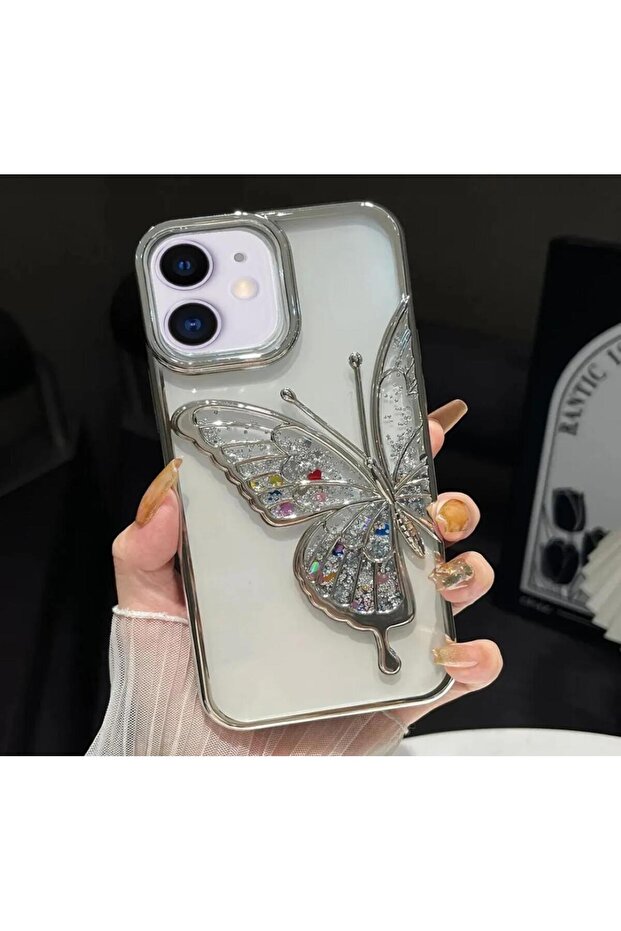 حافظة بنمط الفراشة متوافقة مع هاتف Iphone 11، يمكن استخدامها إما شفافة أو لامعة - 1