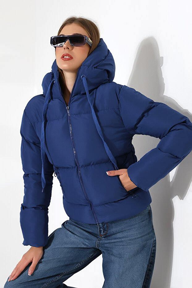 Kadın Kapüşonlu Şişme Mont - 6