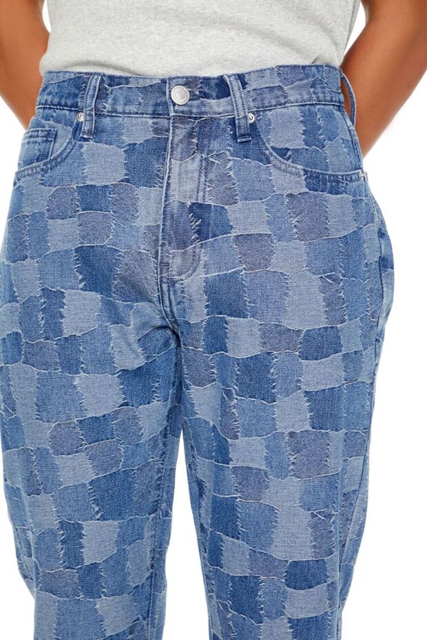 Patchwork Slim-Fit Jean Pantolon - 3