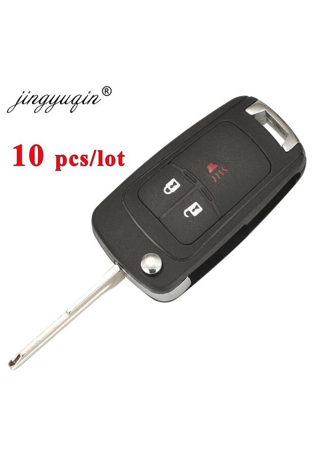 jingyuqin 10pcs/lot Folding 3 Buttons Remote Car Key Case Shell for Chevrolet Cruze Spark 2013+ F...