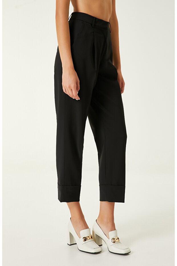 Siyah Bol Paça Pantolon - 3