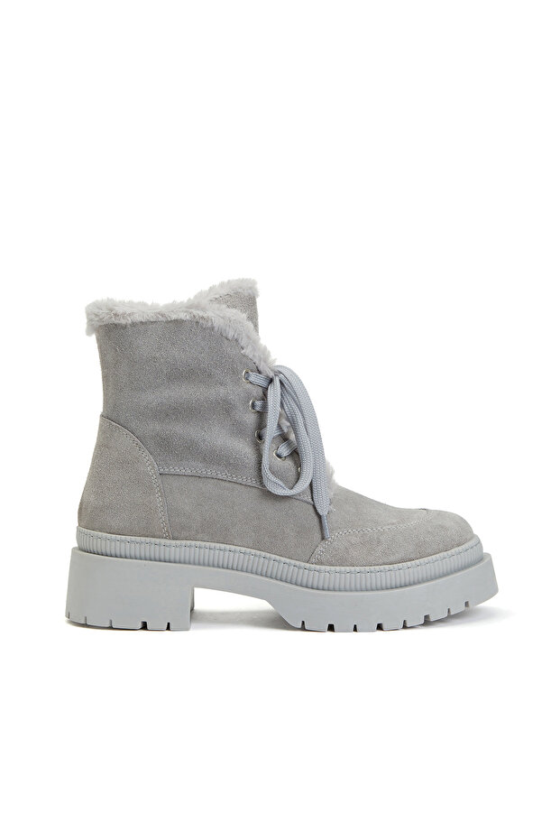 Gri Kadın Süet Bot - 2