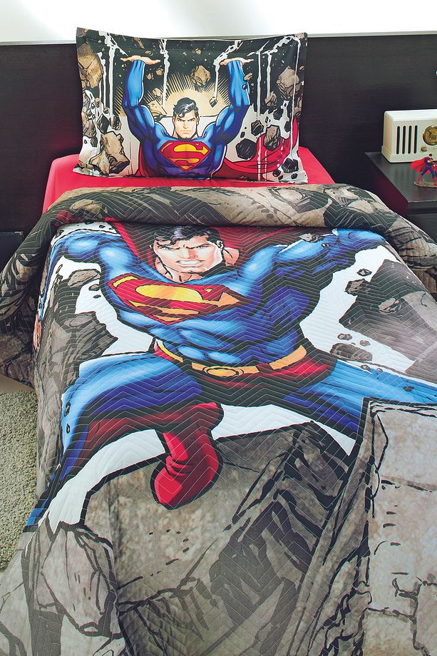 Superman Stone Tek Kişilik Lisanslı Kapitone Çocuk Nevresim Takımı - 1