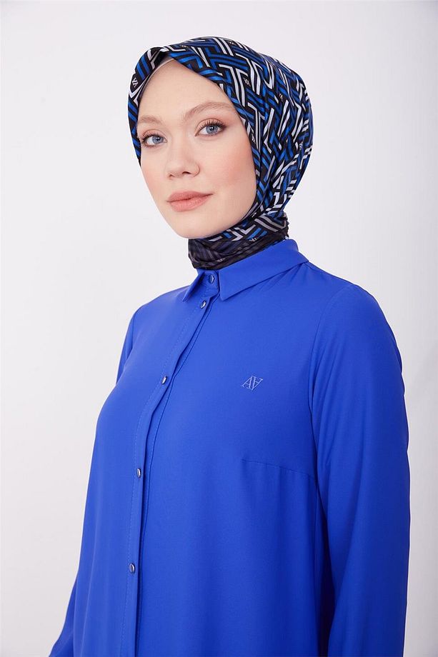 Uzun Kollu Logolu Tunik 23kh411 Morcivert - 2