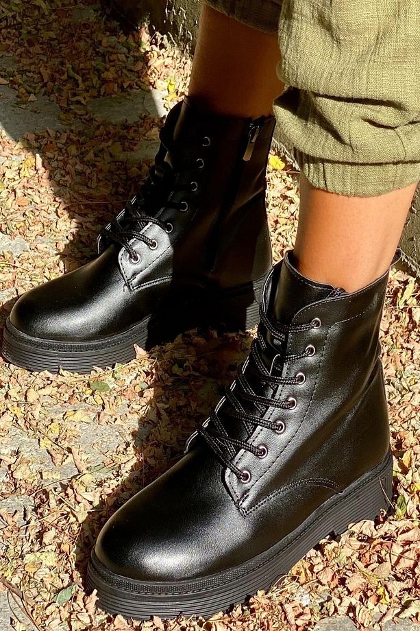 Kadın Siyah Bot&bootie&postal (4 Cm Taban ) - 1
