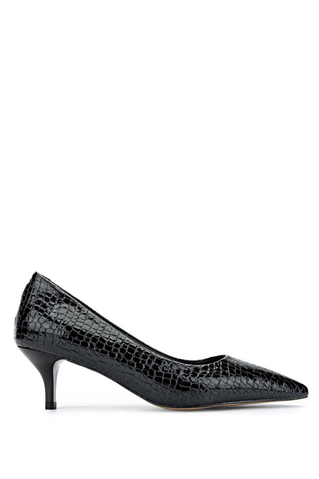 Women's Genuine Leather Black Stiletto Shoes