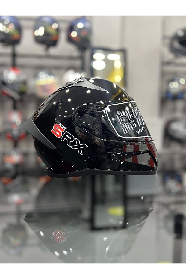 Solid Shiny Black Dark Smoke Vizör - 2