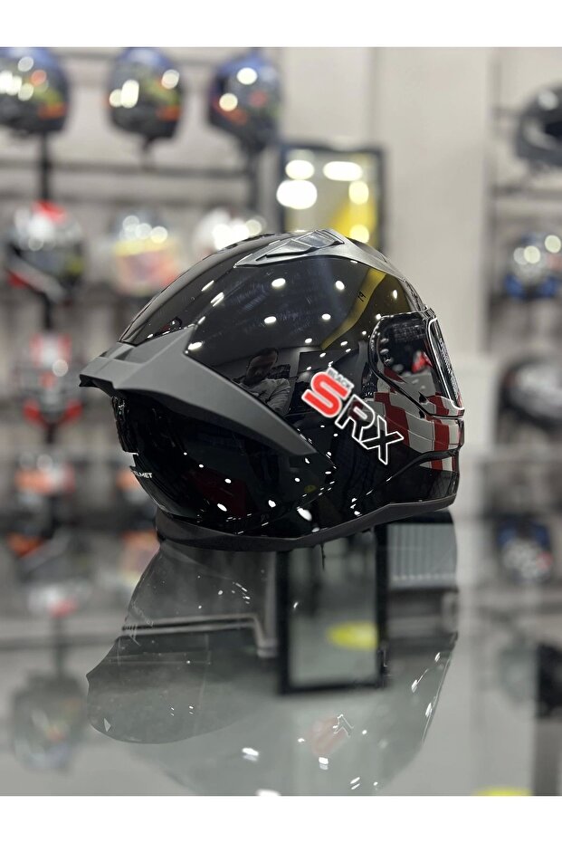 Solid Shiny Black Dark Smoke Vizör - 3