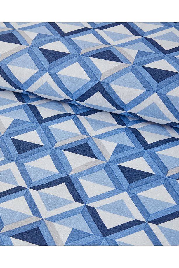 Mini Argyle Tek Kişilik Nevresim Takımı Mavi - 1