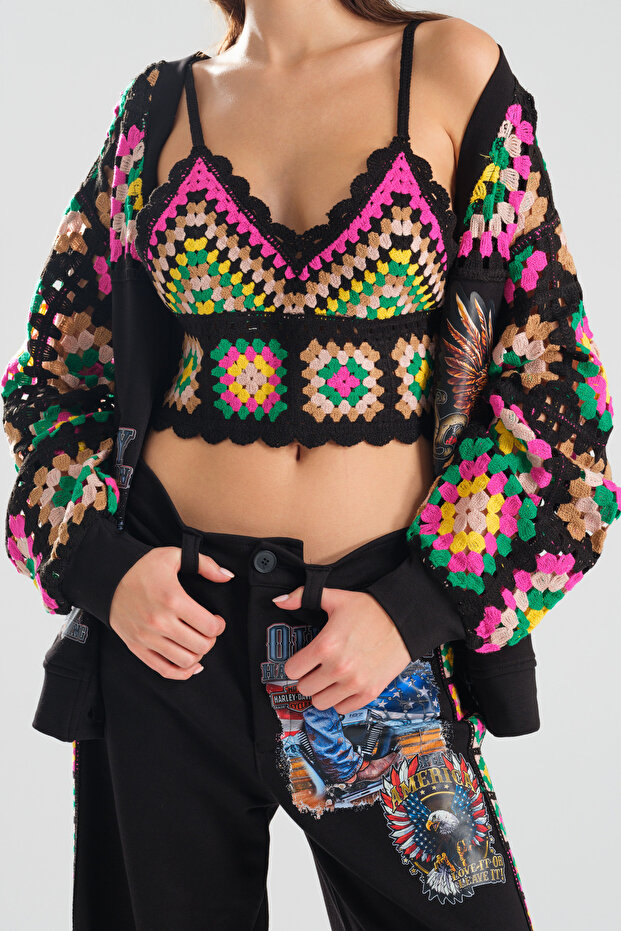 Kroşeta Örgü Bluz - 1