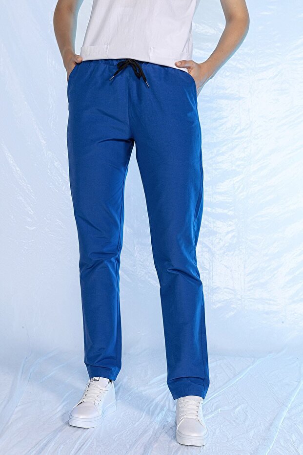 Lycra Nurse Uniform Single Bottom Cobalt Blue