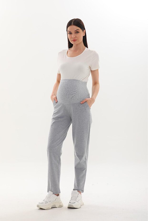 Hamile Esnek Karın Bantlı Beli Ayarlanabilir Eşofman Altı - 1