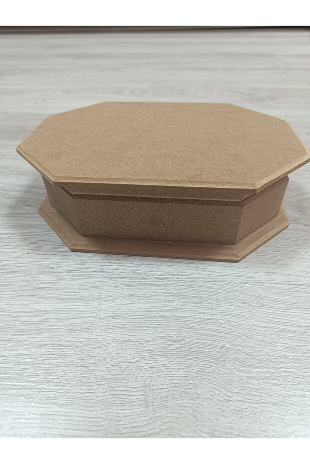 صندوق صغير مثمن خشبي MDF خام غير مطلي