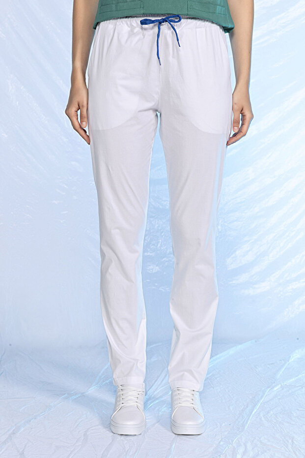 Lycra Nurse Uniform Single Bottom White