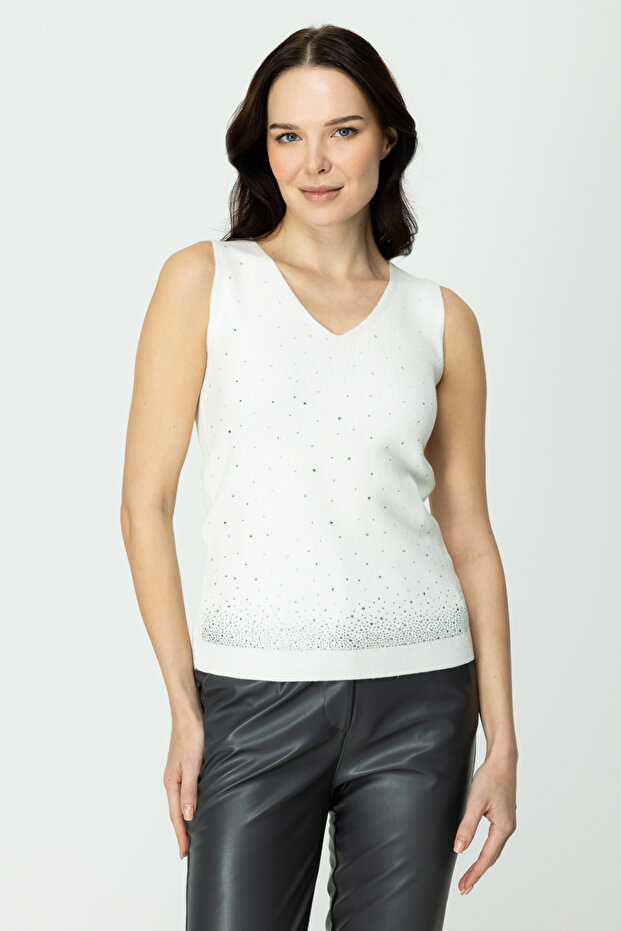 V Yaka Simli Süveter - 1