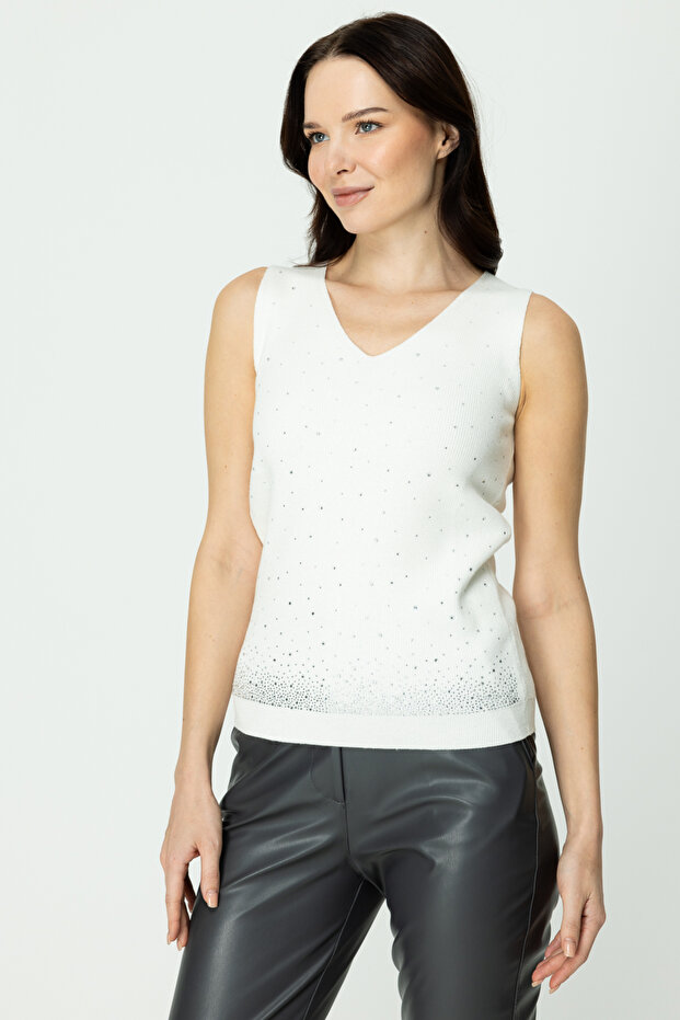 V Yaka Simli Süveter - 2