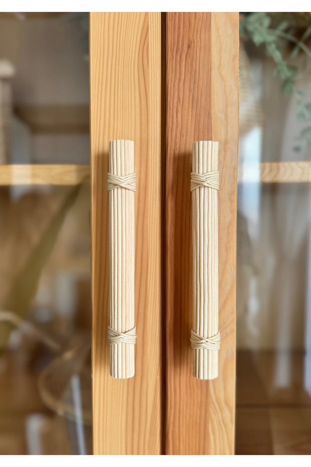 96 mm Rattan Kulp -Dolap Kulp -Çekmece Kulp- Hasır Kulp- ahşap kulp- 9.6 cm kulp-uzun kulp - 8