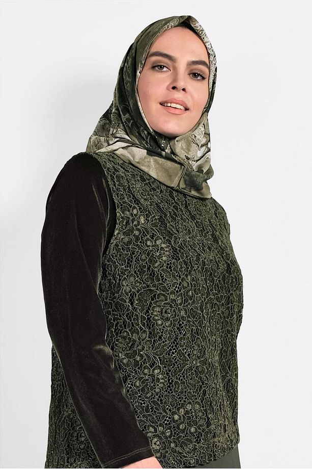 GÜPÜRLÜ ŞİFON ELBİSE 20021 - 1