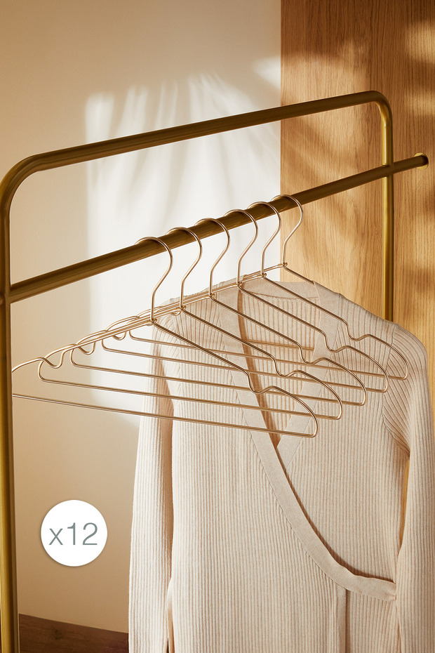 12Pcs Gold Metal Clothes Hangers, Clothes Hangers