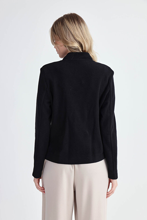 Gold Düğmeli Triko Ceket - 5