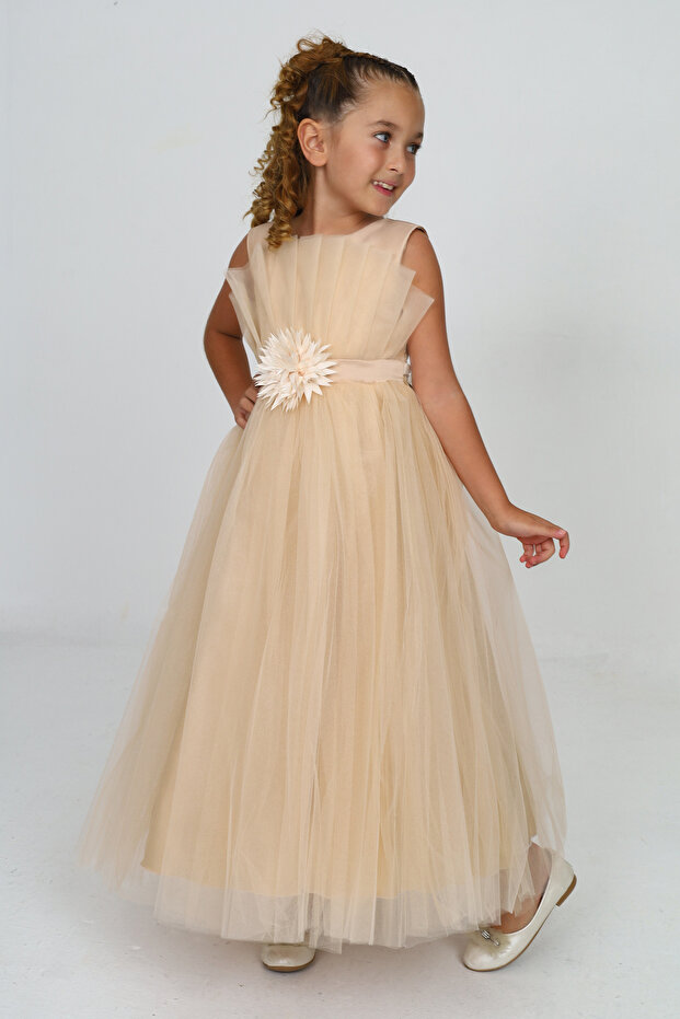Girl's Evening Dress with Planter Special Day Outfit