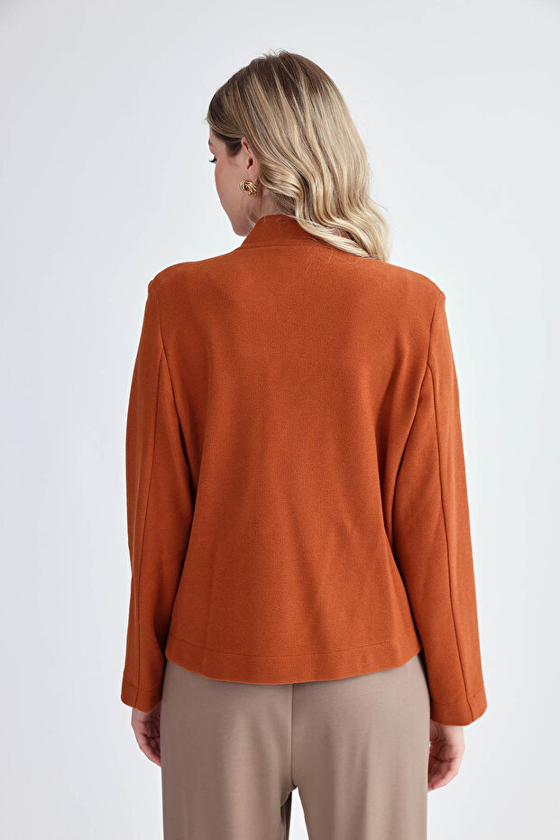 Gold Düğmeli Triko Ceket - 5